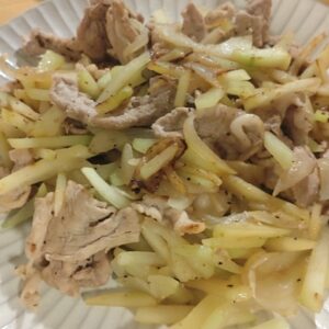 豚肉と青パパイヤの細切り炒め