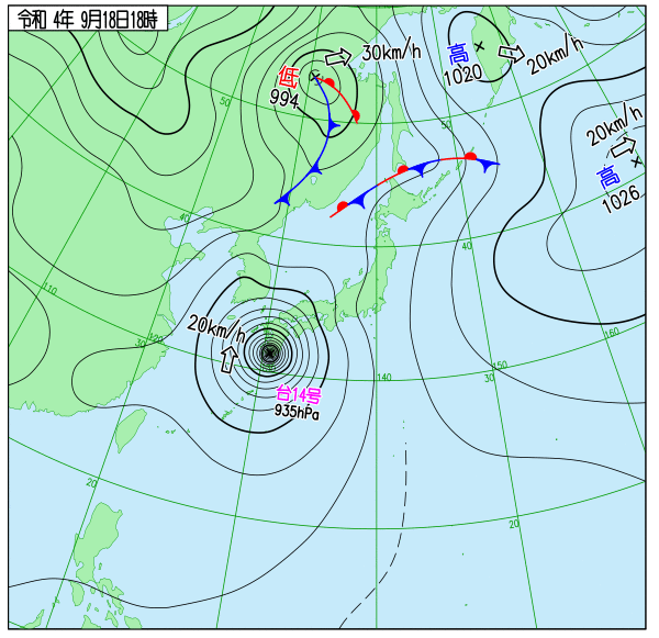 台風１４号（ナンマドル）